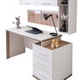 Hanah Home Milano Escritorio de Estudio Crema y Marrón